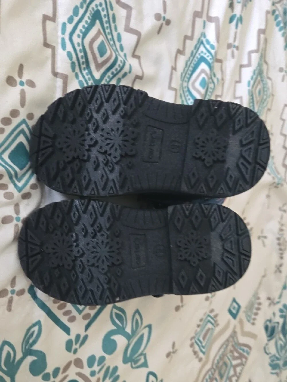 Carter's Navy Blue and Pink Kids Snow Boots with Patterned Blue Panels